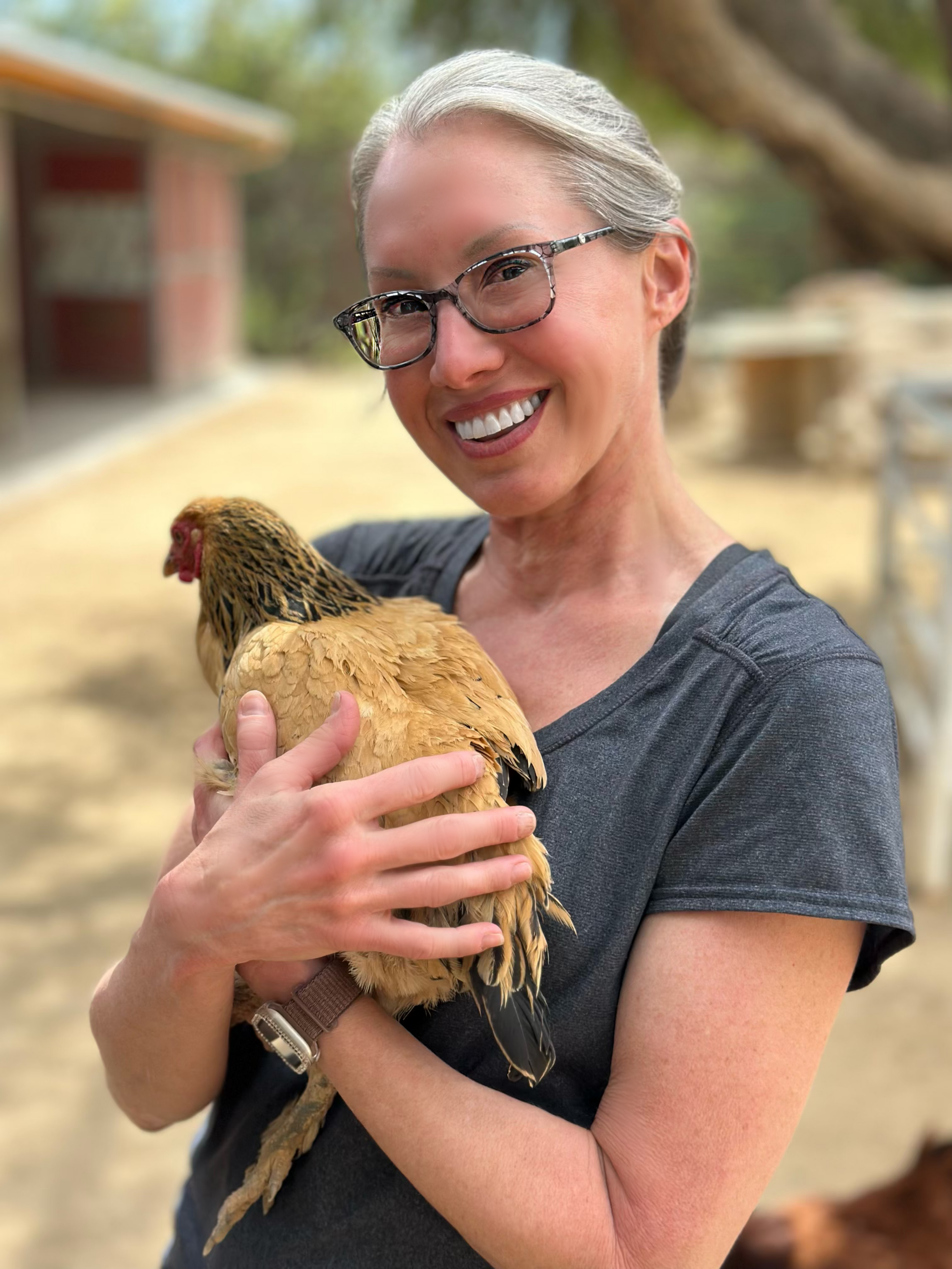 Julie and a chicken
