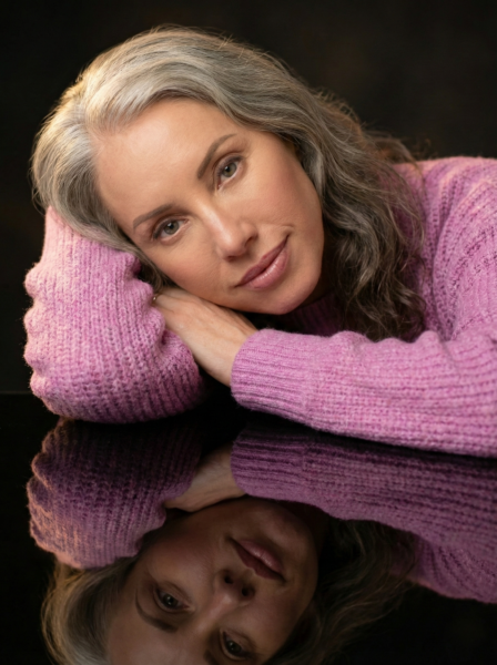Conceptual portrait representing grief for the person Julie Lorraine was before chronic illness.
